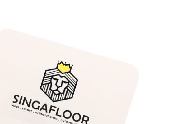 Singafloor name card design with embossed Herringbone floor pattern
