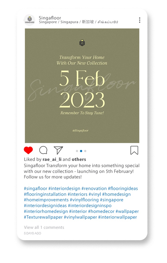 Singafloor Instagram post
